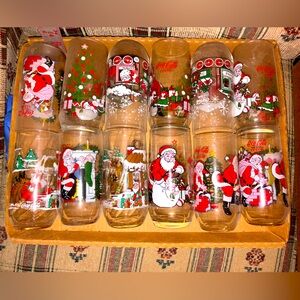 Vintage Coca-Cola Santa Clause drink-ware, set of 12